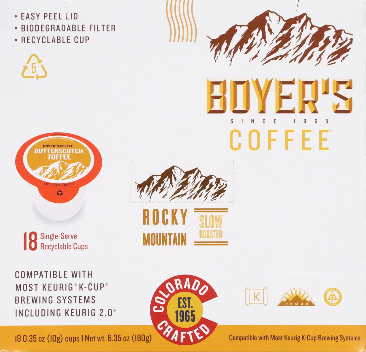 slide 6 of 9, Boyer's Single Serve Cups Light Roast Butterscotch Toffee Coffee - 18 ct, 18 ct