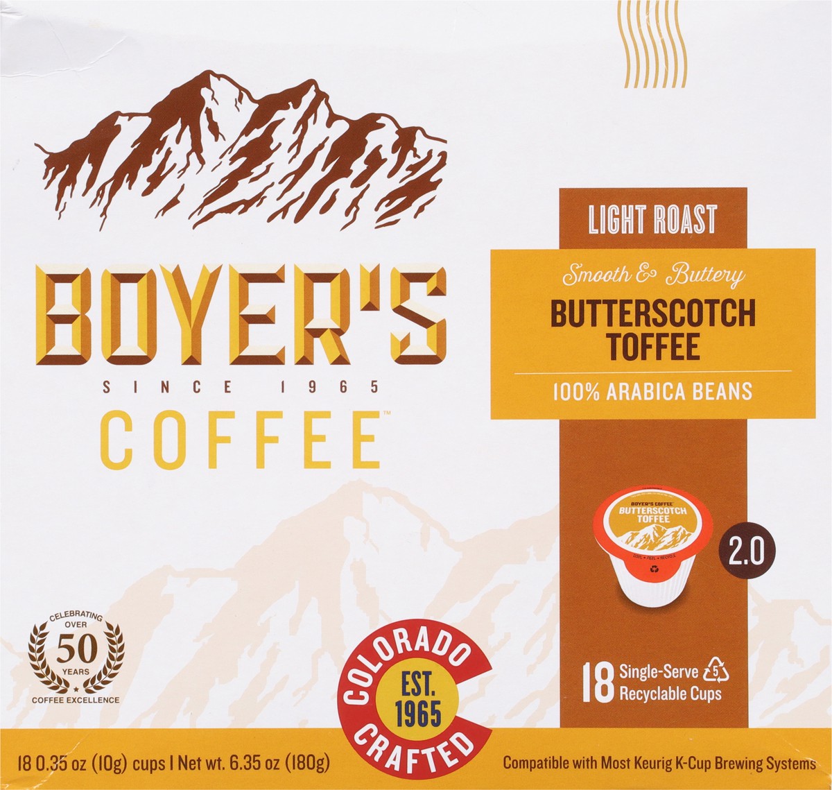 slide 3 of 9, Boyer's Single Serve Cups Light Roast Butterscotch Toffee Coffee - 18 ct, 18 ct