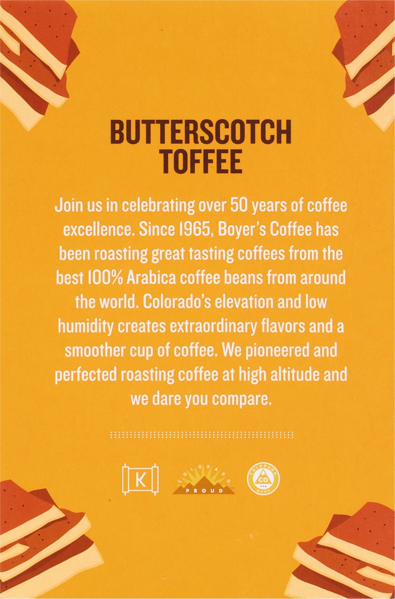 slide 5 of 9, Boyer's Single Serve Cups Light Roast Butterscotch Toffee Coffee - 18 ct, 18 ct