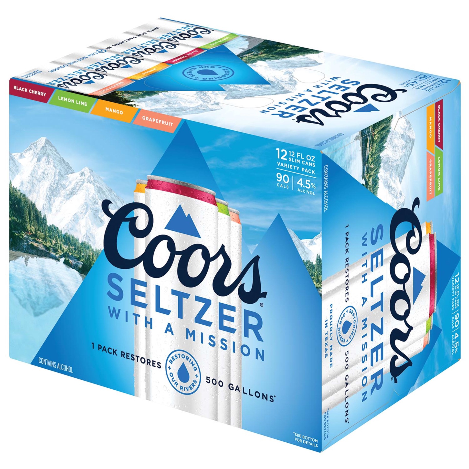 slide 3 of 3, Coors Variety Pack Seltzer 12 ea, 12 ct