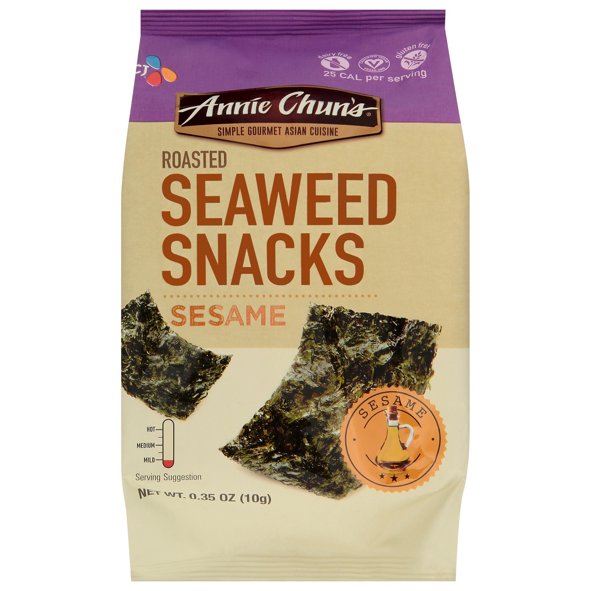 slide 1 of 2, Annie Chun's Roasted Sesame Seaweed Snacks, 