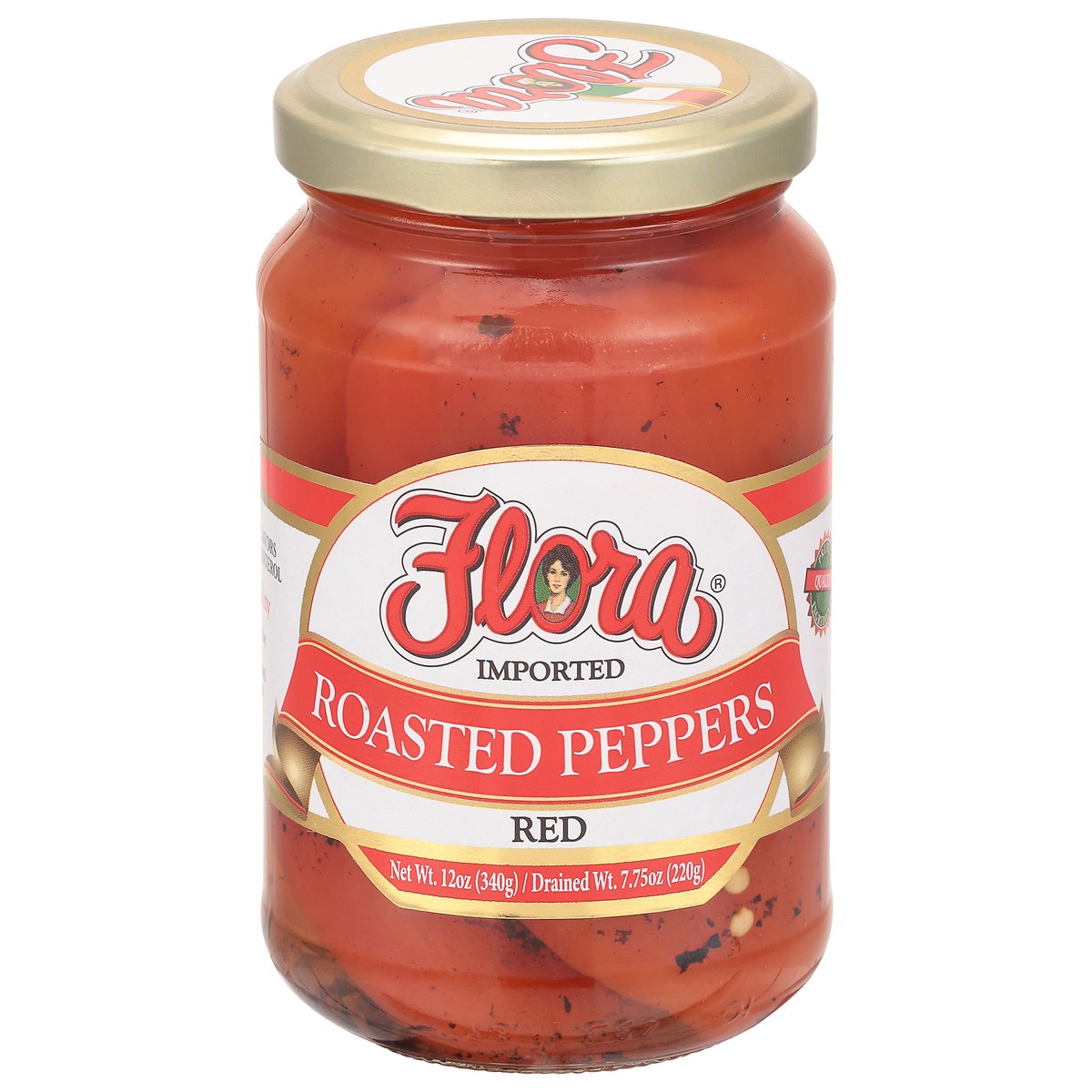 slide 8 of 13, Flora Roasted Red Peppers, 12 oz