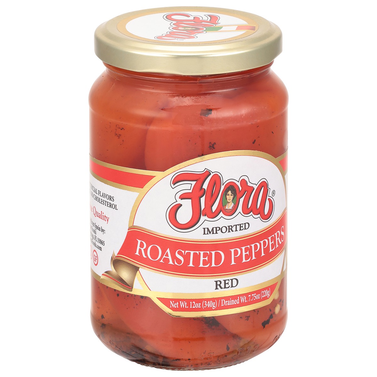 slide 12 of 13, Flora Roasted Red Peppers, 12 oz