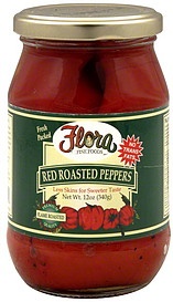 slide 1 of 1, Flora Roasted Red Peppers, 12 oz