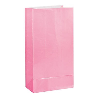 slide 1 of 1, Unique Industries Pastel Pink Paper Party Bags, 12 ct