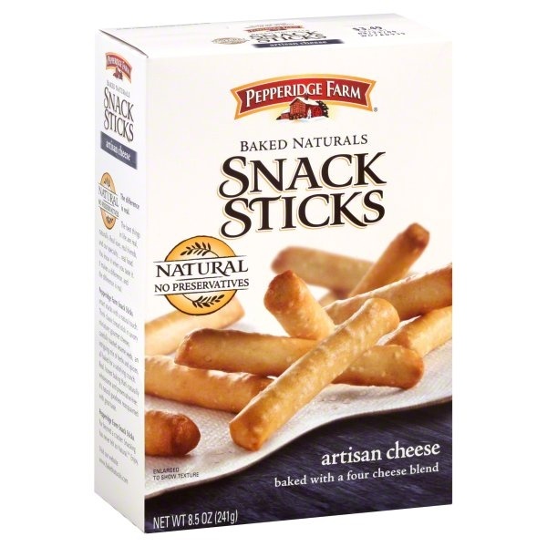 slide 1 of 1, Pepperidge Farm Artisan Cheese Snack Sticks, 8.5 oz