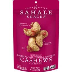 Sahale Snacks Naturally Pomegranate Vanilla Flavored Cashews Glazed Mix, Gluten-Free Snack, 4-Ounce Pouch