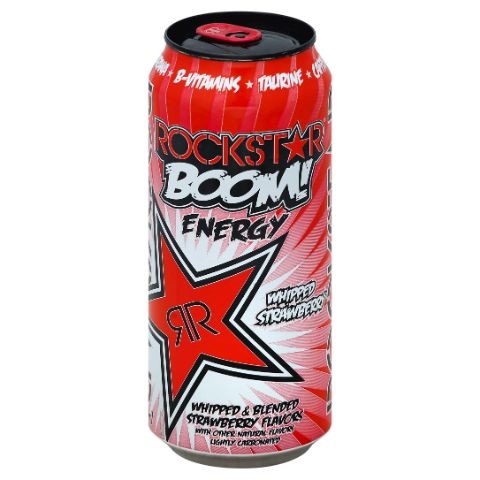 slide 1 of 1, Rockstar Boom! Energy Drink Whipped Strawberry, 24 ct; 16 oz