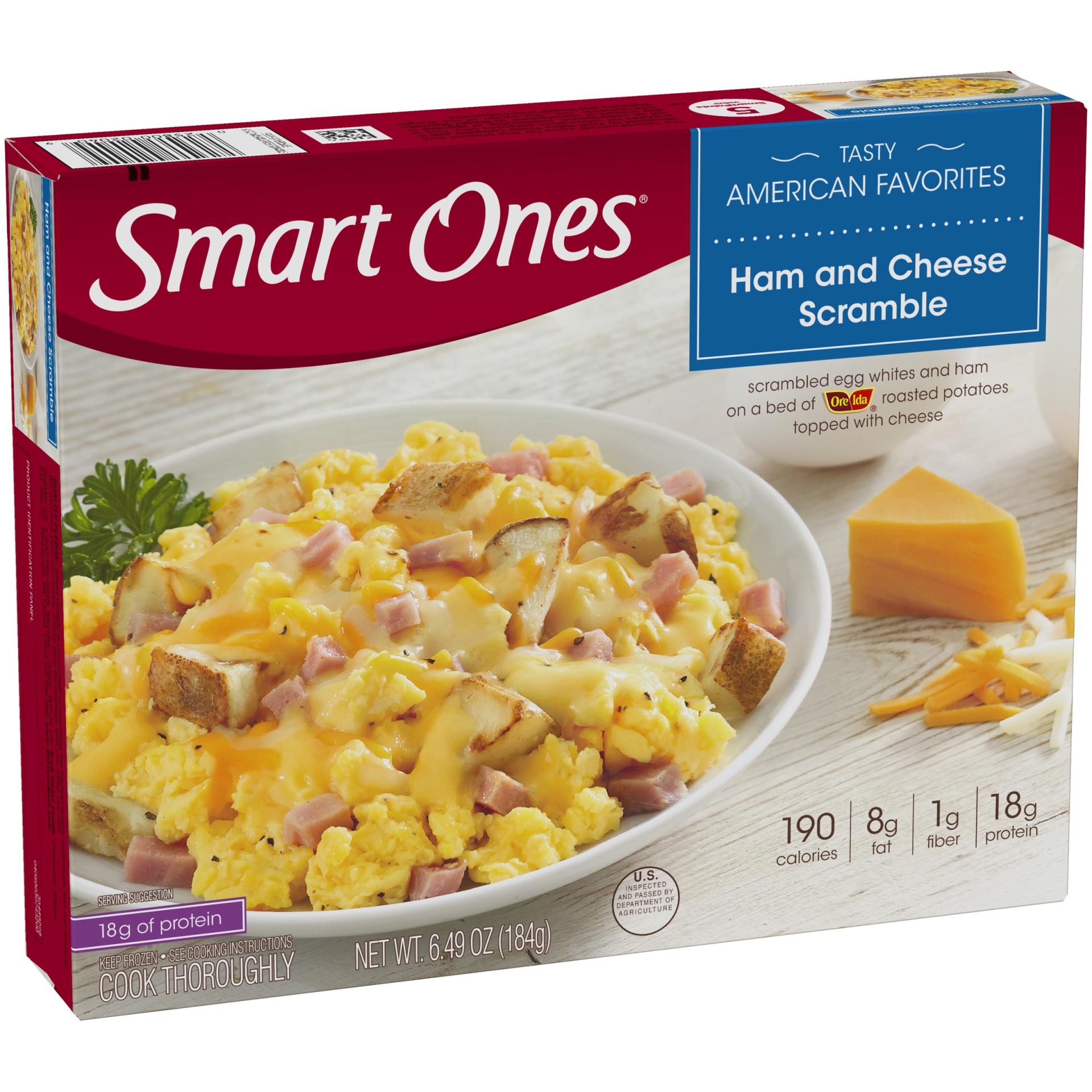 slide 6 of 10, Smart Ones Ham & Cheese Scramble with Egg Whites, Ham, Potatoes & Cheese Frozen Meal, 6.49 oz