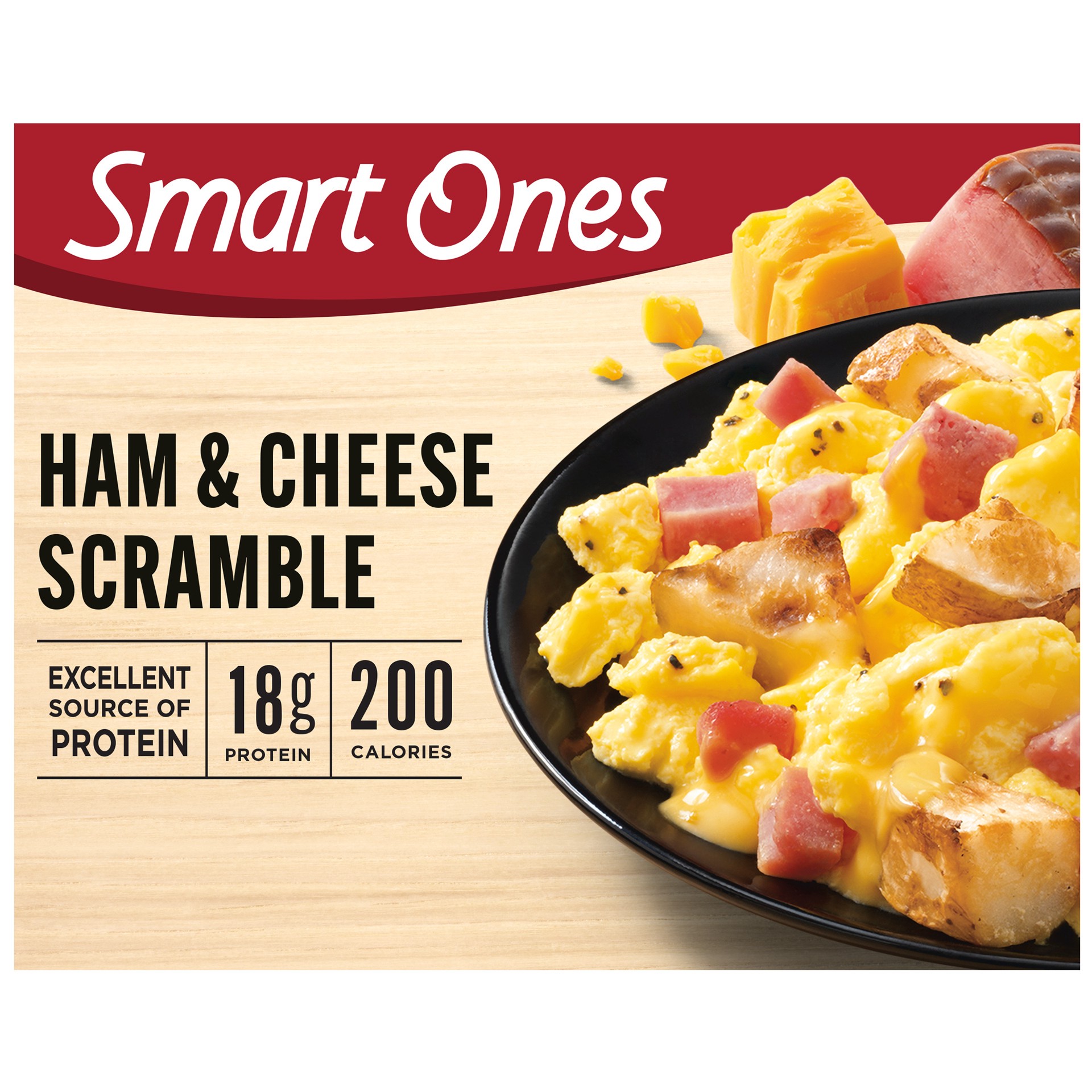 slide 1 of 9, Smart Ones Ham & Cheese Scramble Frozen Meal, 6.49 oz Box, 6.49 oz