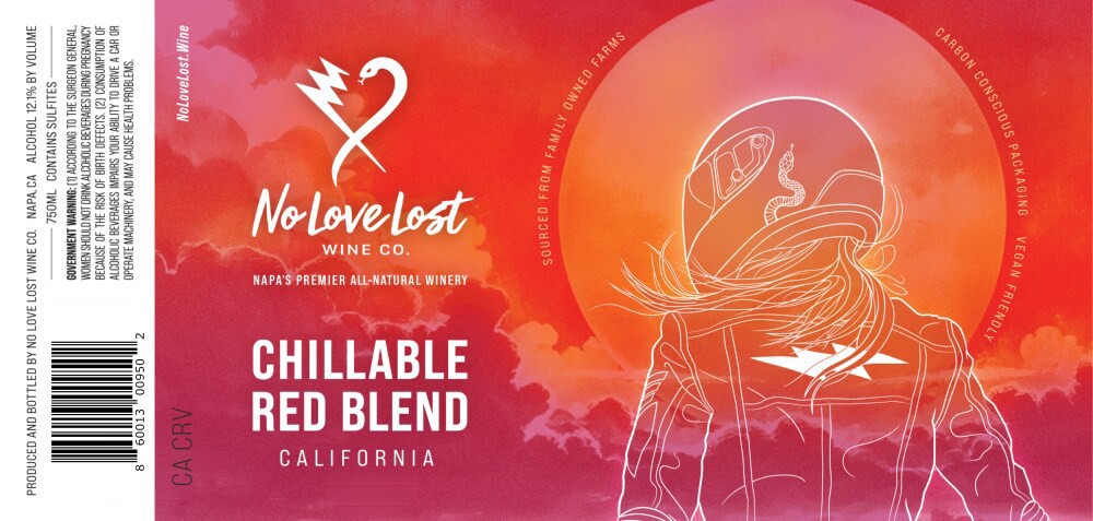 slide 3 of 4, No Love Lost Chillable Red Blend California Red Wine, 750 ml
