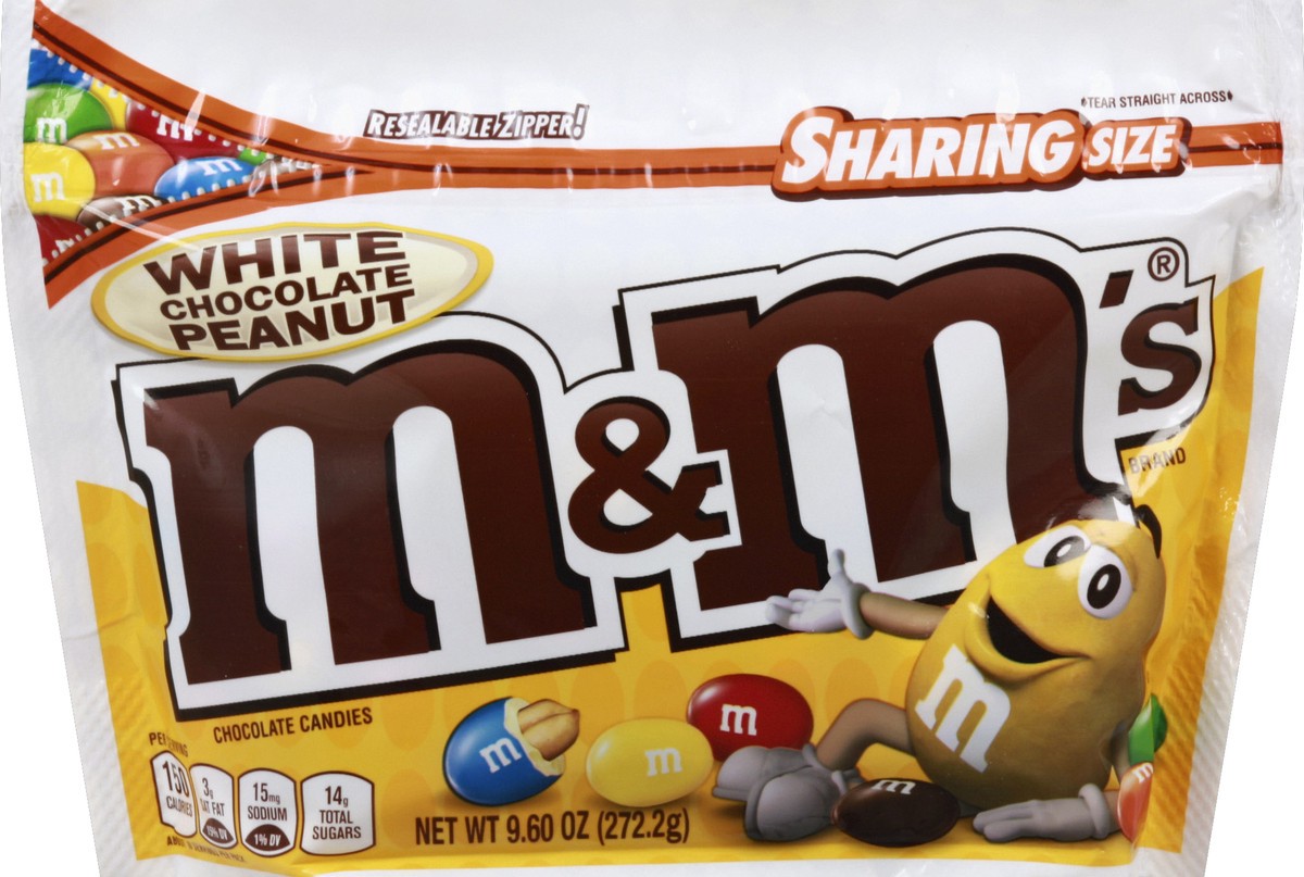 slide 3 of 6, M&M's Peanut White Chocolate Candy, Sharing Size, 9.6 oz Bag, 9.6 oz