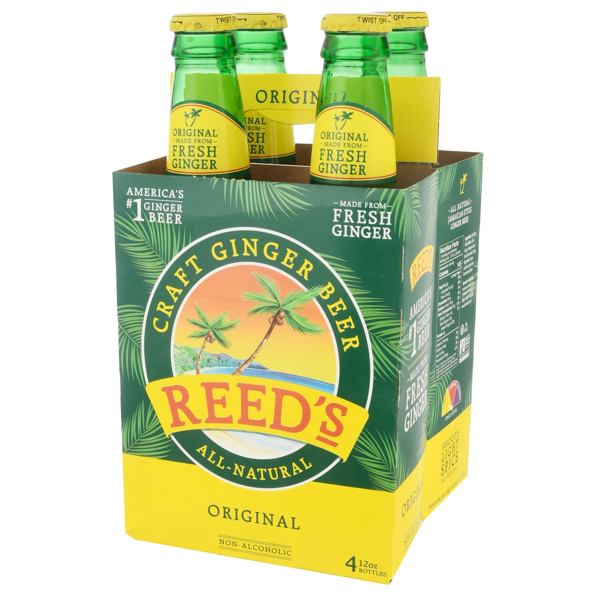 slide 9 of 11, Reed's 4 Pack All-Natural Original Craft Ginger Beer 4 Bottles 4 ea, 4 ct; 12 fl oz