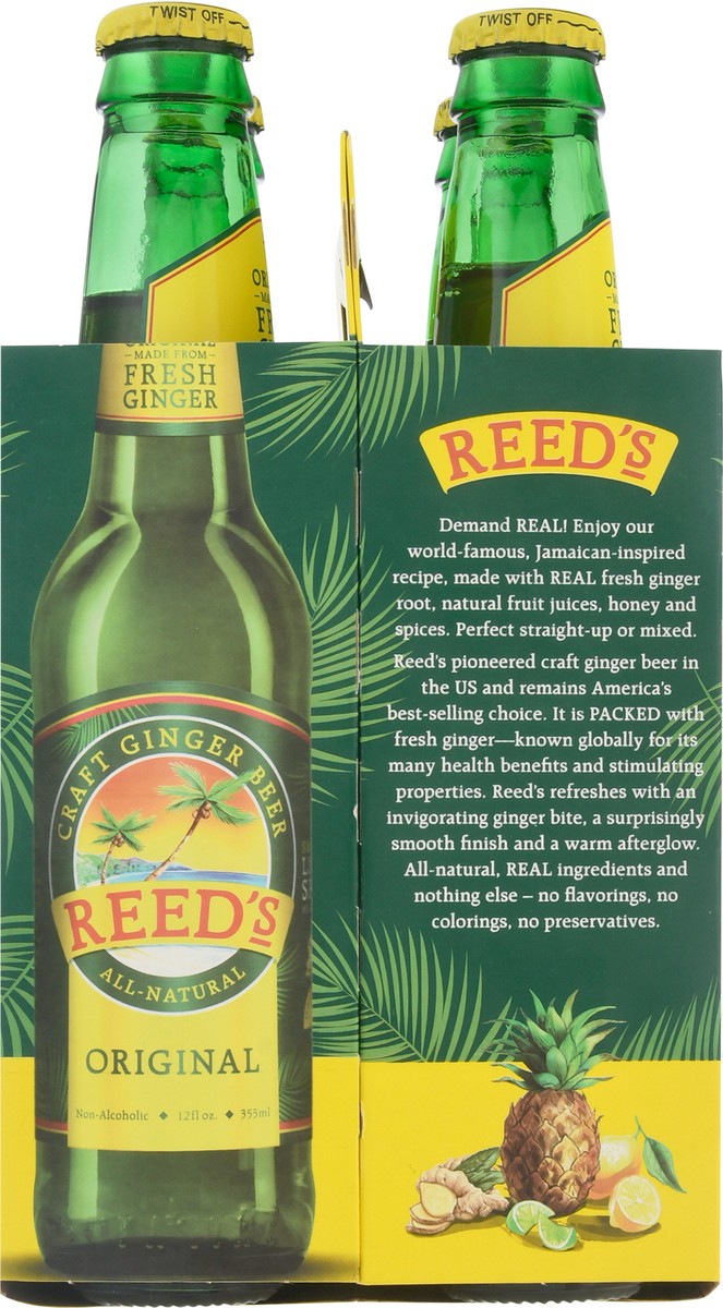 slide 10 of 11, Reed's 4 Pack All-Natural Original Craft Ginger Beer 4 Bottles 4 ea, 4 ct; 12 fl oz