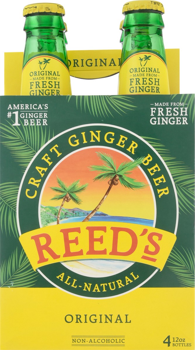 slide 11 of 11, Reed's 4 Pack All-Natural Original Craft Ginger Beer 4 Bottles 4 ea, 4 ct; 12 fl oz