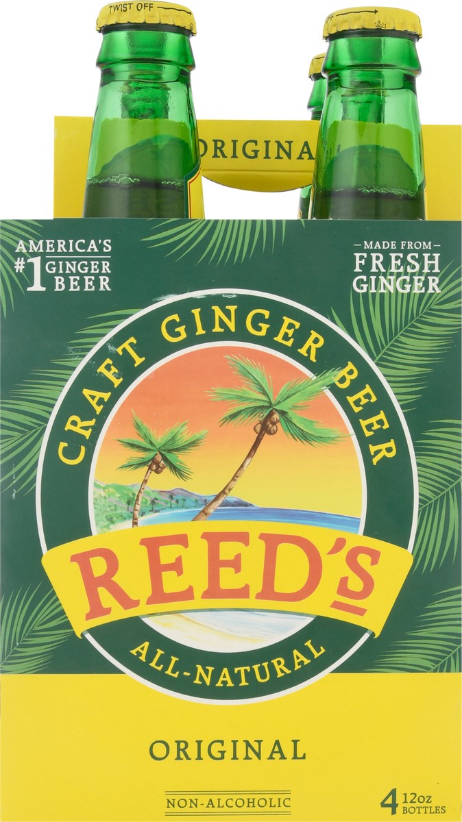 slide 3 of 11, Reed's 4 Pack All-Natural Original Craft Ginger Beer 4 Bottles 4 ea, 4 ct; 12 fl oz