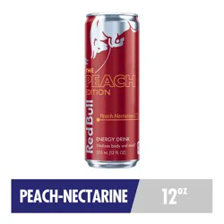 Red Bull Peach Edition Energy Drink, Peach Nectarine, 114mg Caffeine, 12 fl oz Can