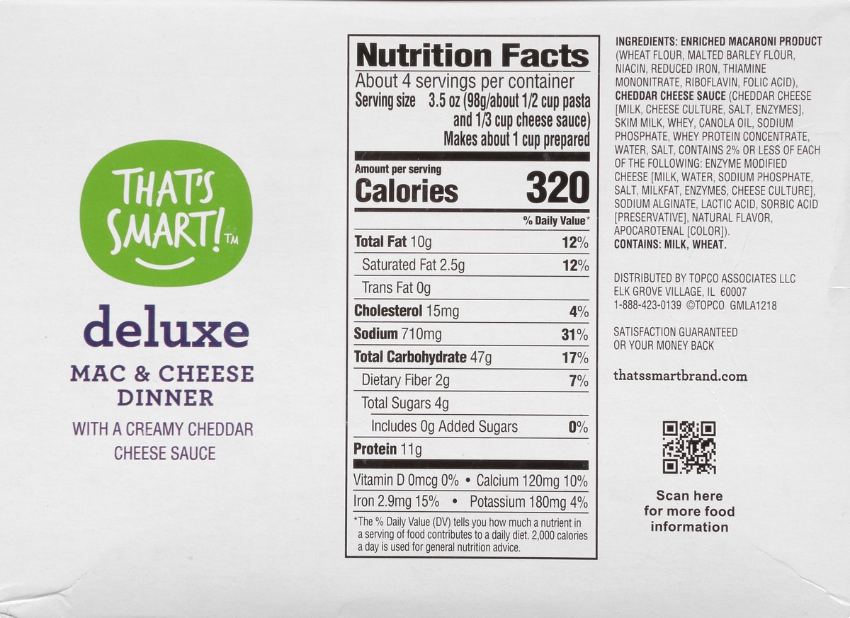 slide 12 of 13, That's Smart! Thats Smart Deluxe Mac And Cheese, 14 oz