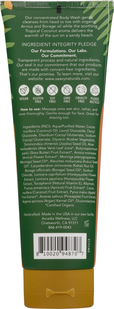 slide 5 of 12, Saavy Naturals Wash Body Tropical Coconu, 1 ct