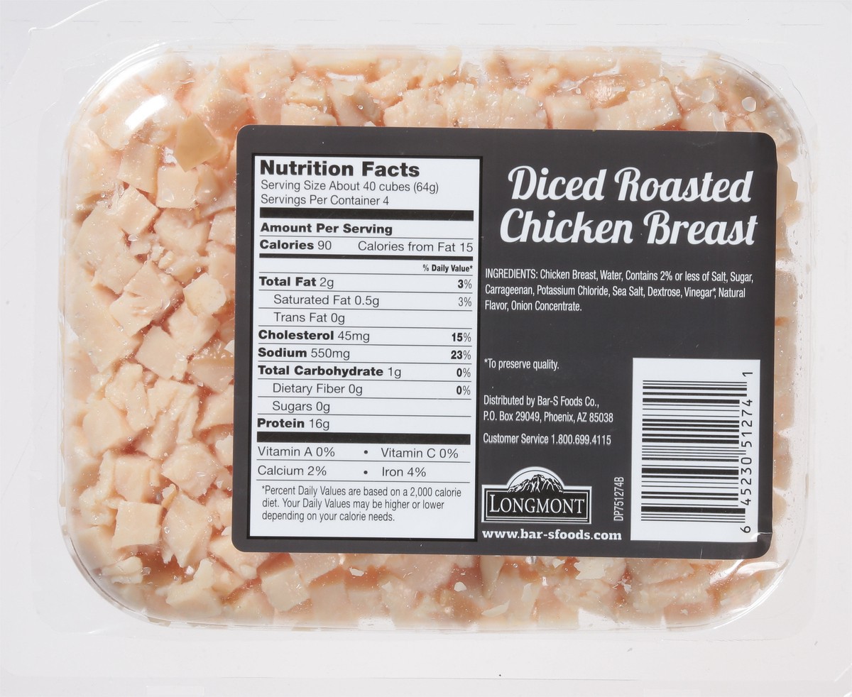 slide 6 of 14, Longmont Roasted Diced Chicken Breast 9 oz, 9 oz