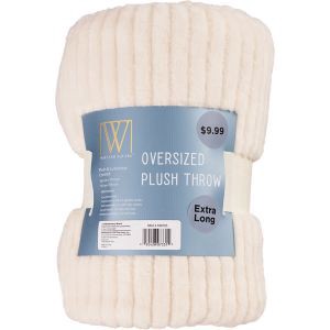 slide 1 of 1, Wayland Square Oversized Plush Throw Blanket, Cream, 50 X 60 In, 1 ct