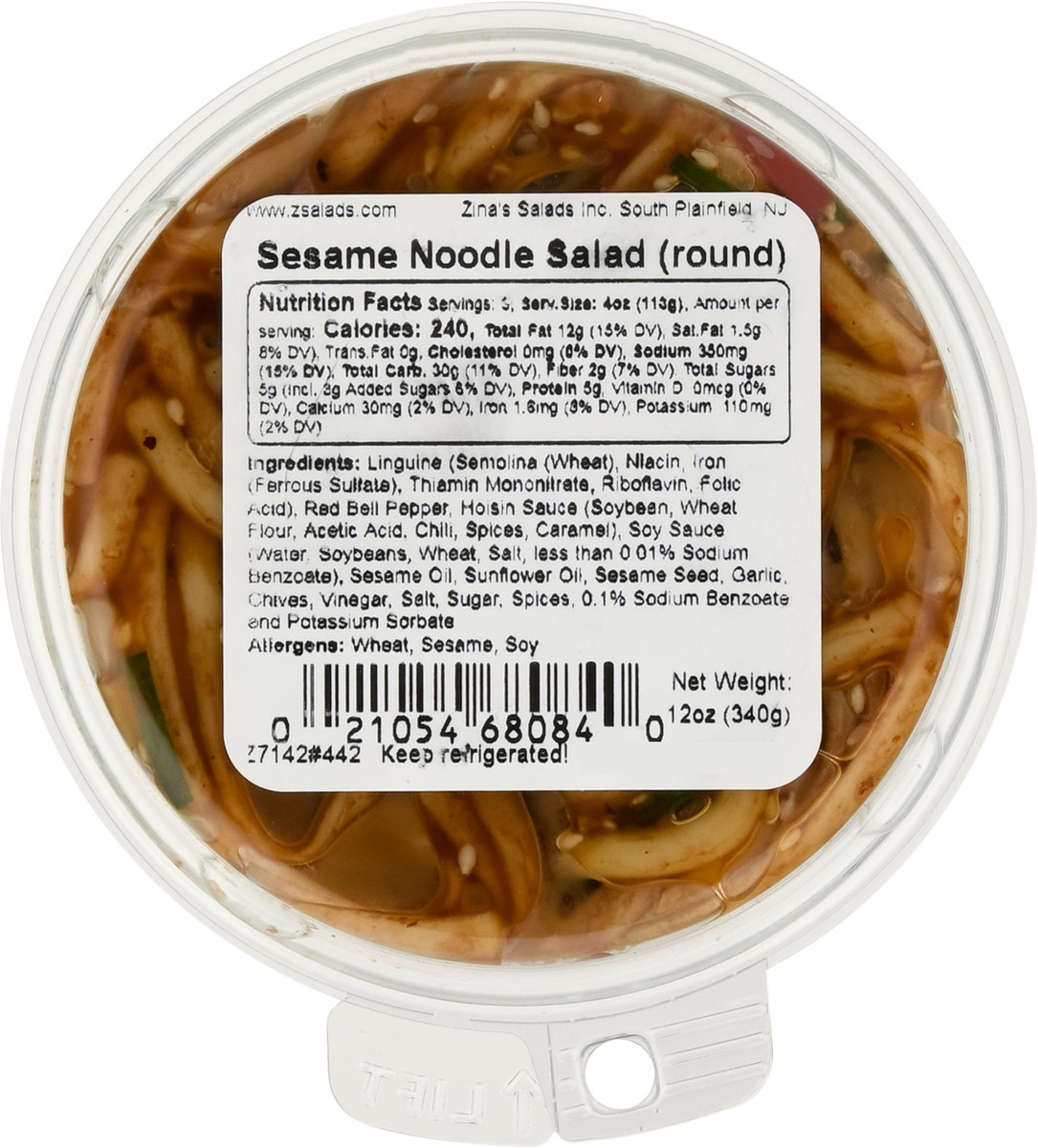 slide 8 of 14, Zina's sesame noodle salad, 12 oz