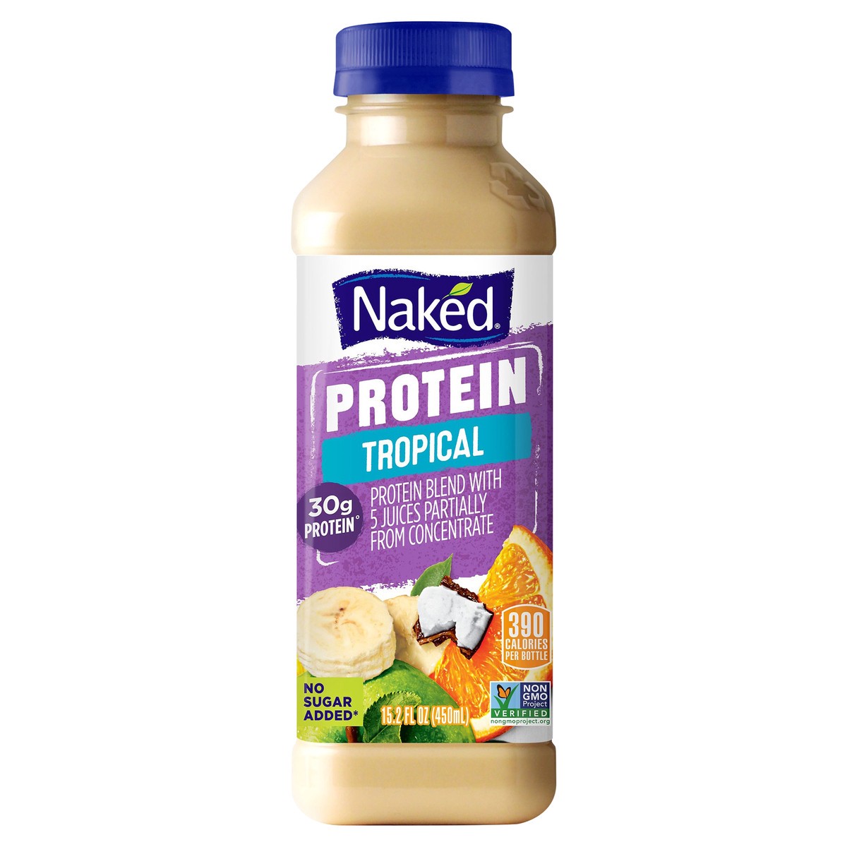 slide 6 of 9, Naked Protein Juice Blend Tropical 15.2 Fl Oz, 15.20 fl oz