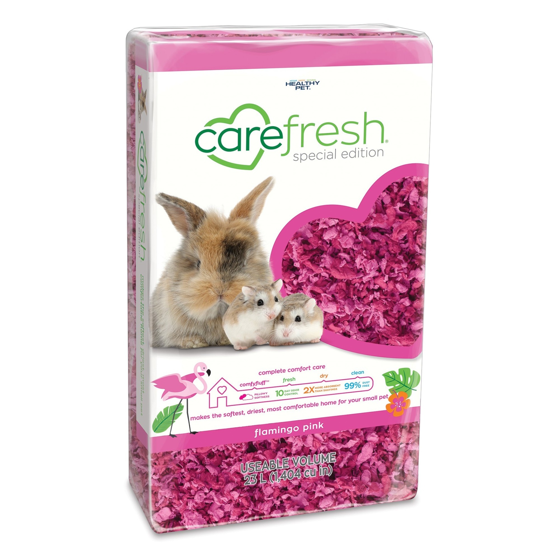 slide 1 of 1, Carefresh Flamingo Pink Small Pet Bedding, 23 l