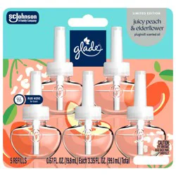 Glade PlugIns Juicy Peach & Elderflower Scented Oil - 5 count