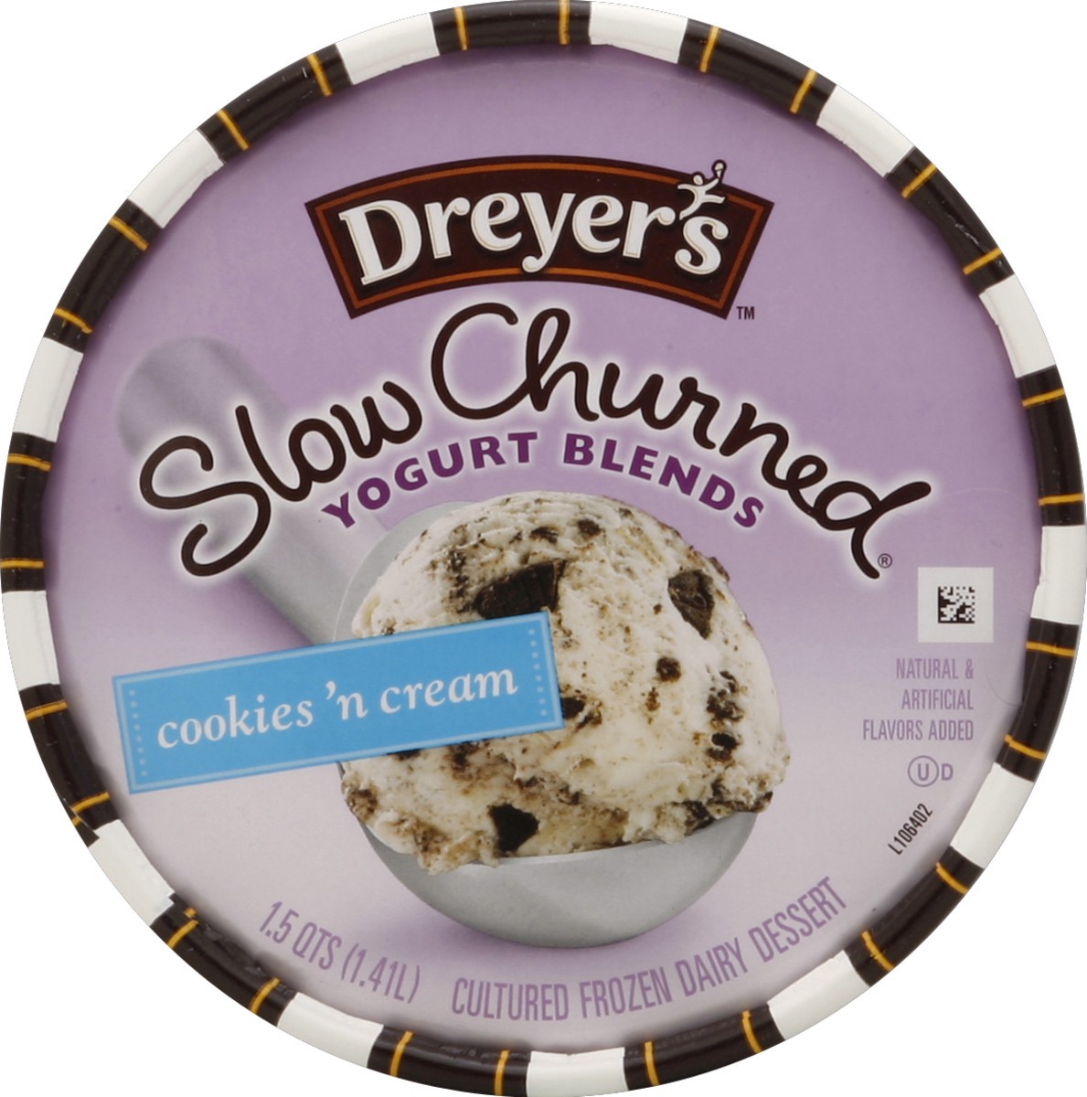 slide 2 of 3, Dreyer's Frozen Dairy Dessert Cultured Cookies N Cream, 1.5 qt