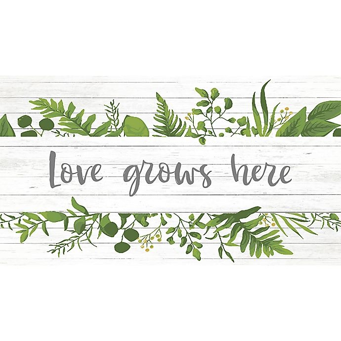 slide 1 of 1, Bee & Willow Home Love Grows Here Comfort Kitchen Mat - Natural'', 20 in x 36 in