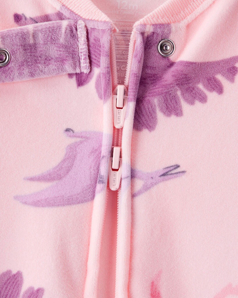 slide 2 of 3, Carter's Toddler Girl Dinosaur Snug Fit 2-Way Zip 1-Piece Pajamas - Pink Pink 2T, 1 ct