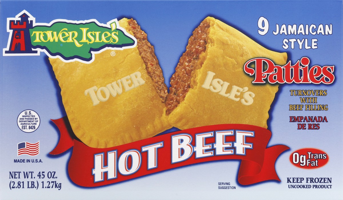 slide 4 of 4, Tower Isle's Jamaican Style Patties, 45 oz