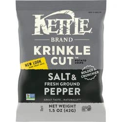 Kettle Brand Krinkle Cut Salt and Fresh Ground Pepper Kettle Potato Chips