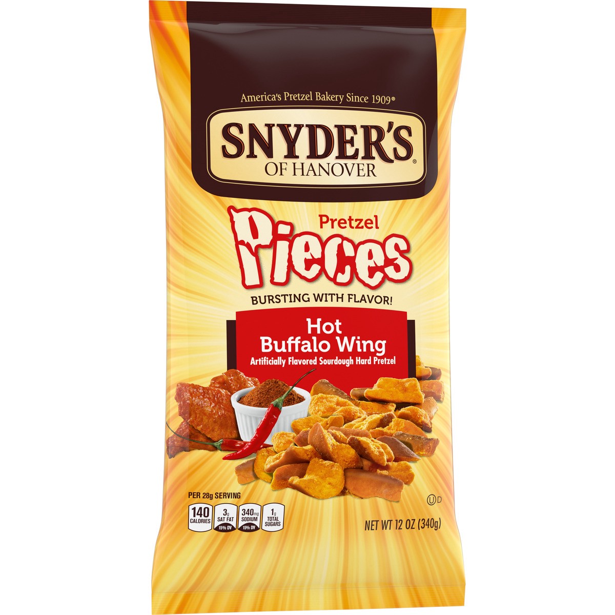 slide 8 of 9, Snyder's of Hanover Pretzel Pieces Hot Buffalo Wing - 11.25oz, 11.25 oz