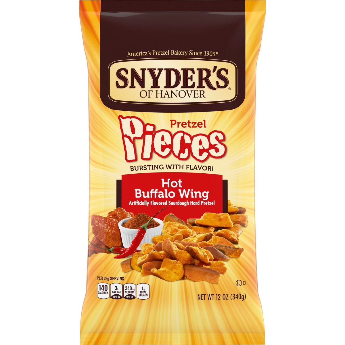 slide 9 of 9, Snyder's of Hanover Pretzel Pieces Hot Buffalo Wing - 11.25oz, 11.25 oz