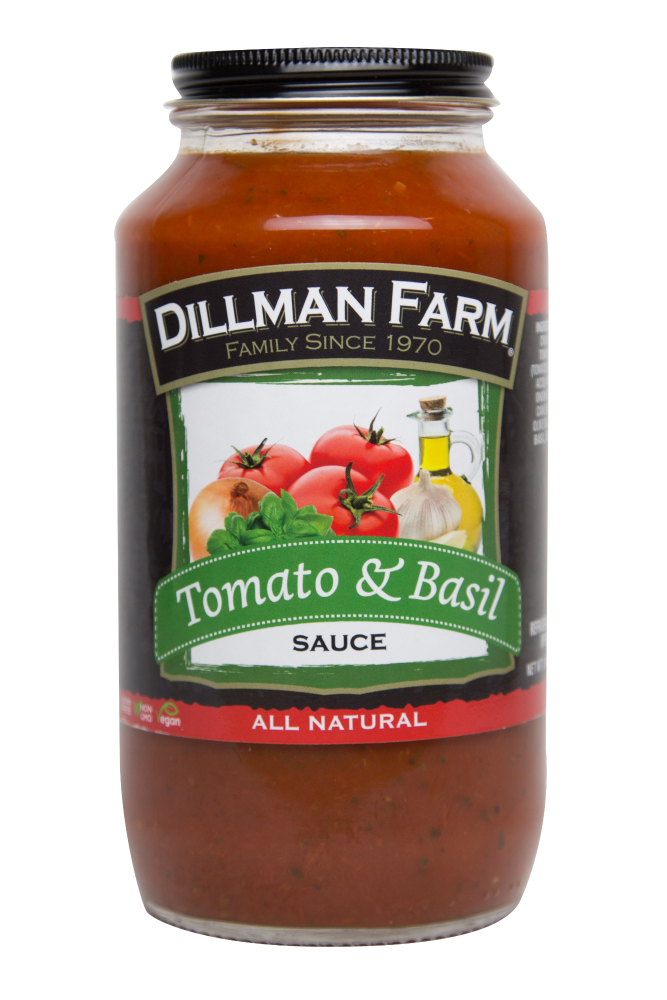 slide 1 of 1, Dillman Farm Vegan Gluten Free Kosher Tomato & Basil Sauce, 24 oz