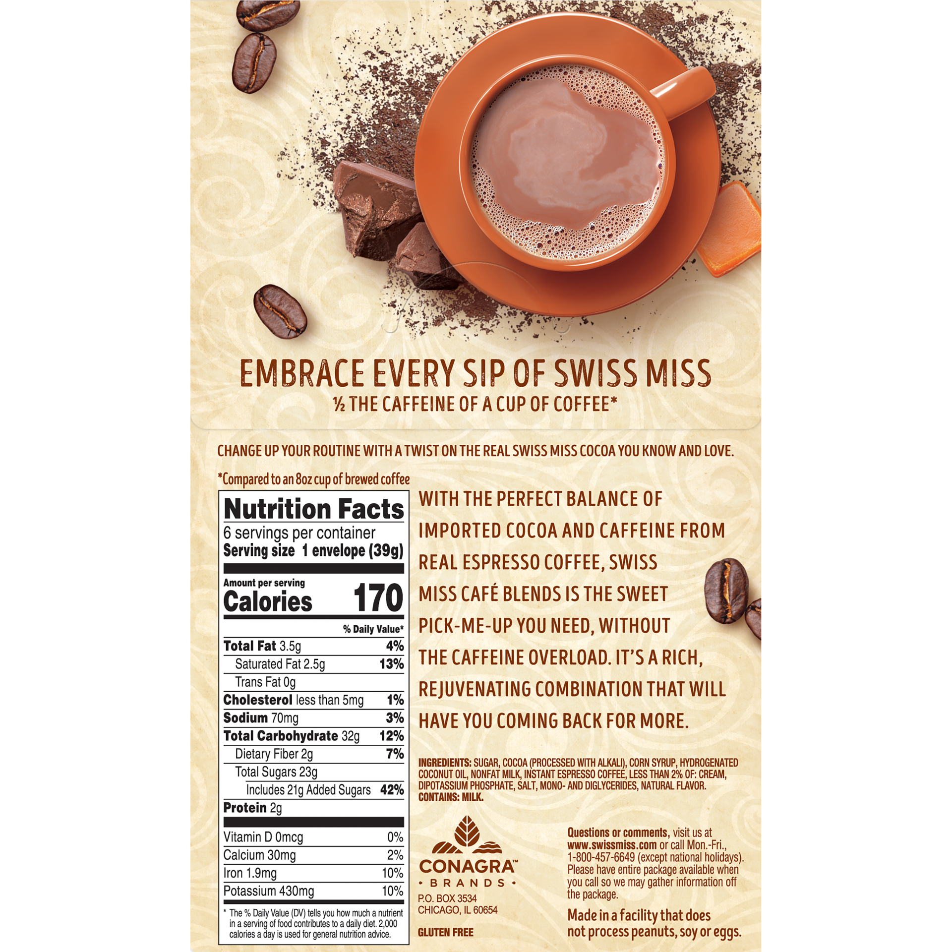 slide 2 of 2, Swiss Miss Cafe Blends Hot Cocoa Caramel Macchiato Coffee Mix - 6 ct, 6 ct