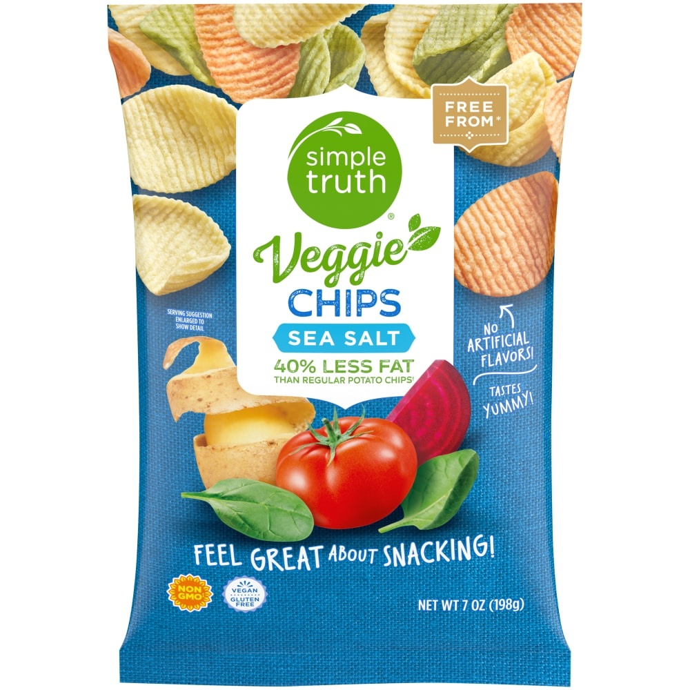 slide 1 of 2, Simple Truth Sea Salt Veggie Chips, 7 oz