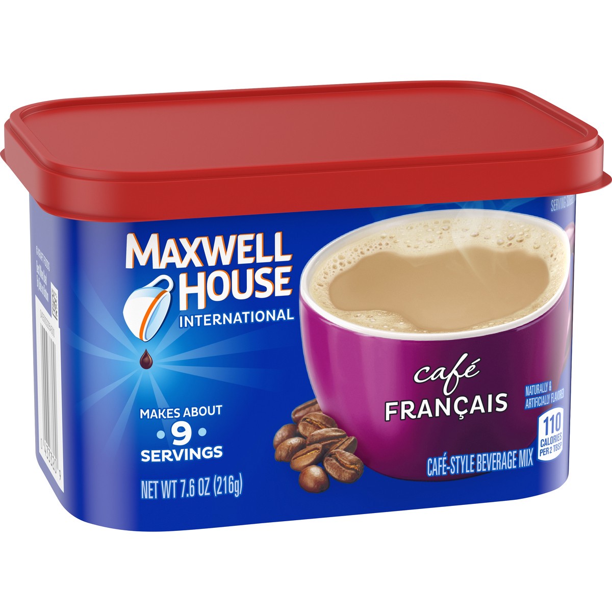 slide 2 of 9, Maxwell House Café Francais Café-Style Instant Coffee Beverage Mix, 7.6 oz. Canister, 7.6 oz