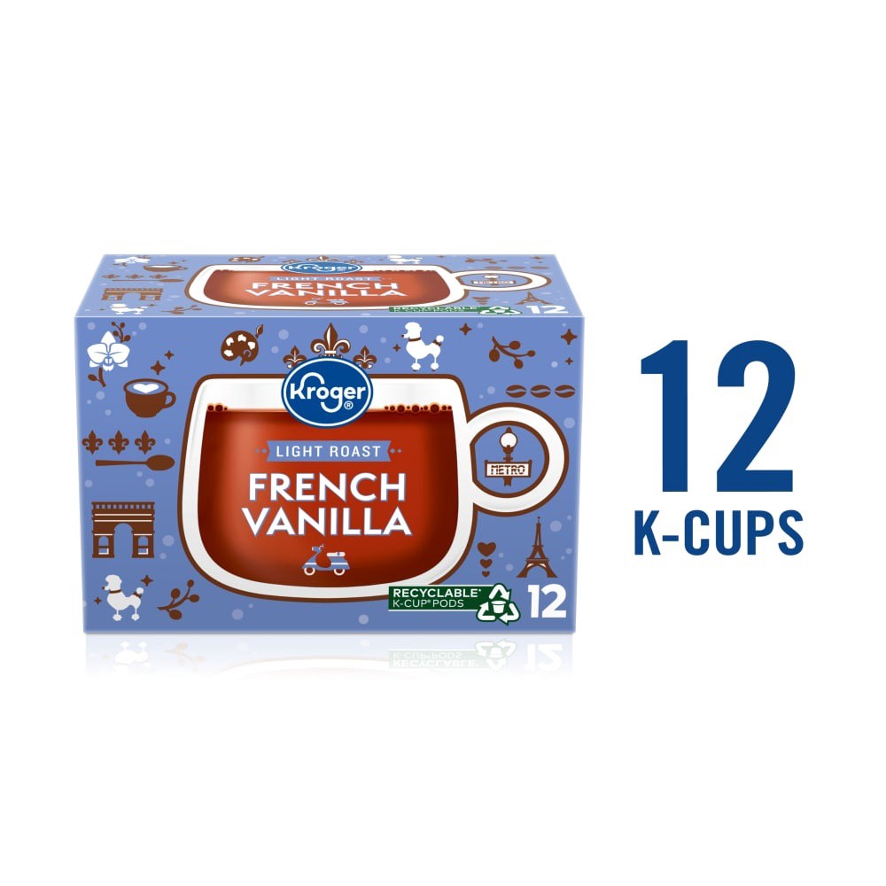 slide 2 of 5, Kroger Light Roast French Vanilla Coffee K-Cup Pods, 12 ct