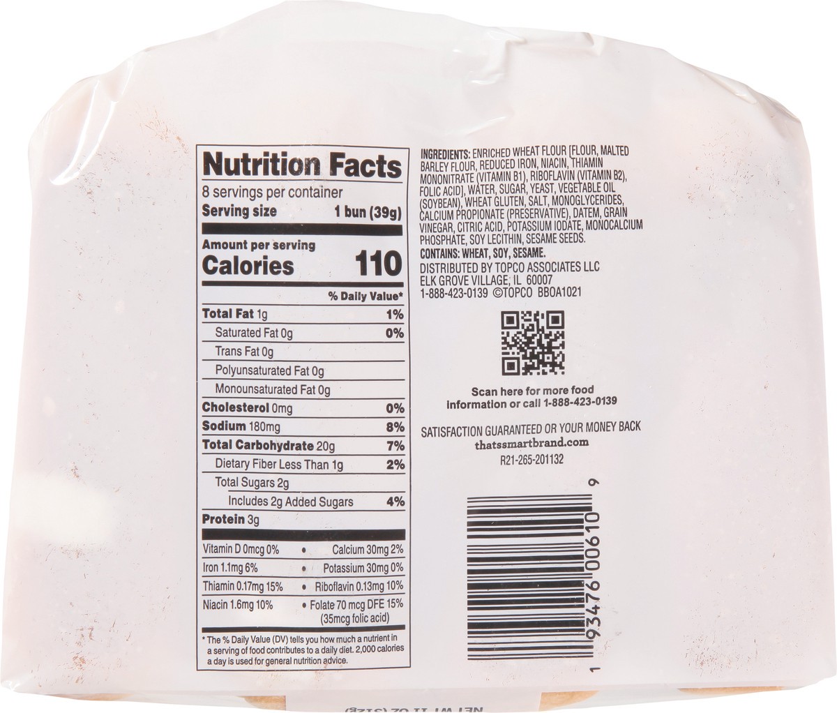 slide 9 of 9, That's Smart! Enriched White Hot Dog Buns 8 ea, 8 ct