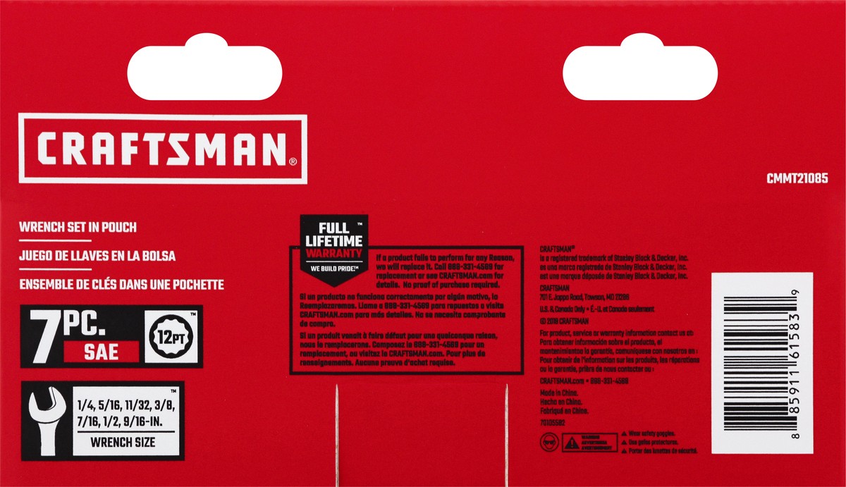slide 5 of 9, Craftsman Wrench Set in Pouch 1 ea, 1 ct