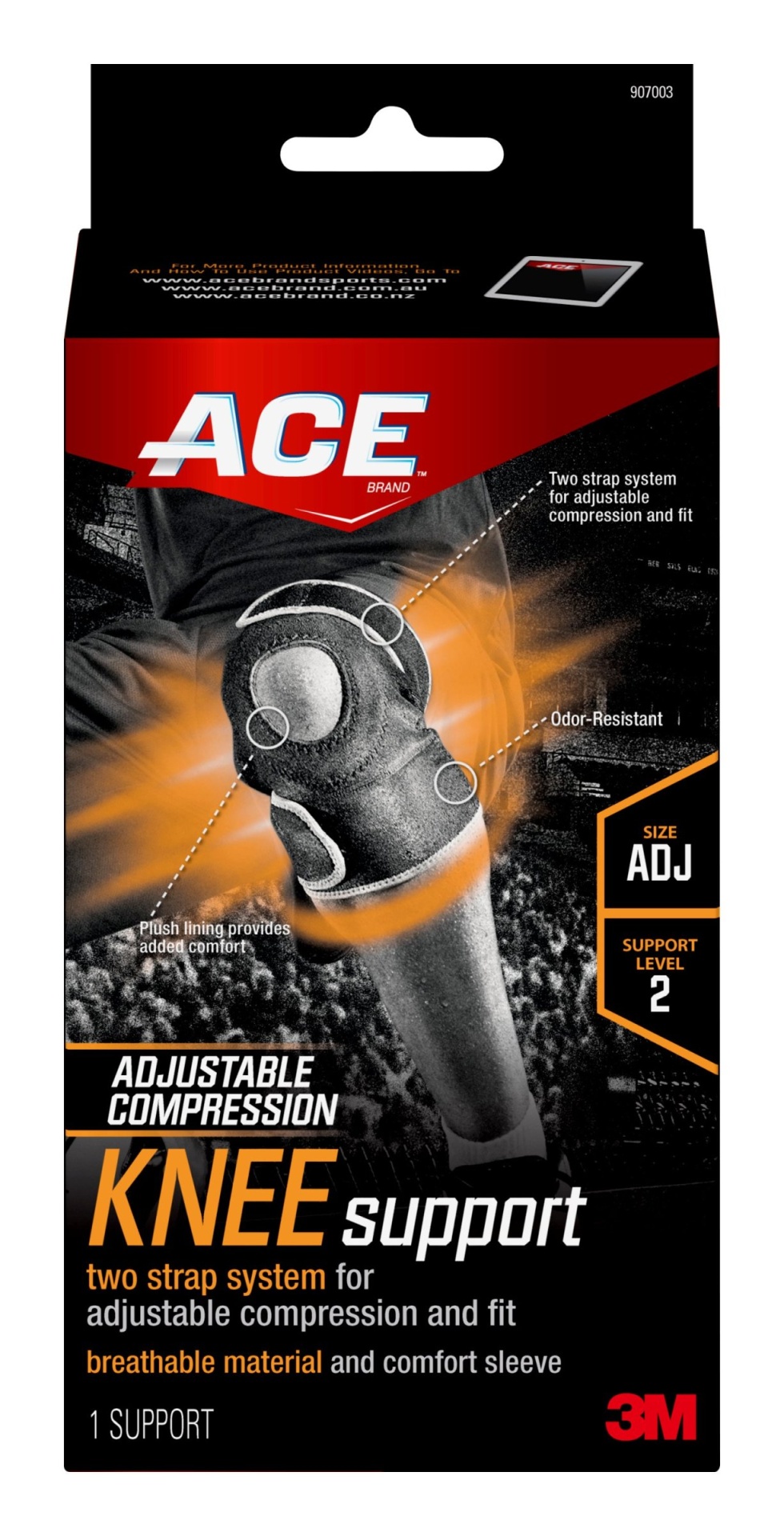 slide 1 of 1, Ace Knee Support Adj, 1 ct