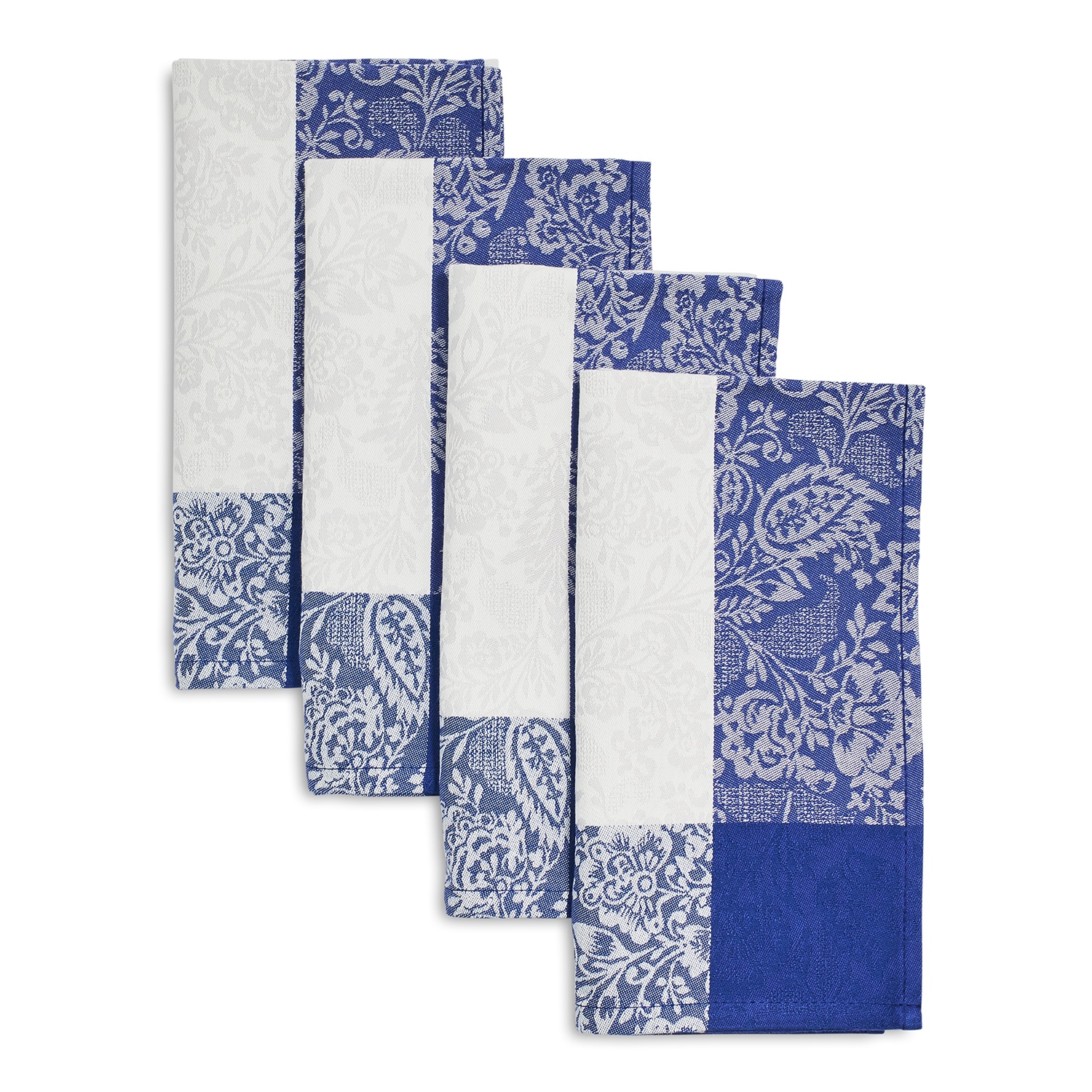 slide 1 of 1, Sur La Table Bella Blue & White Jacquard Napkins, 4 ct