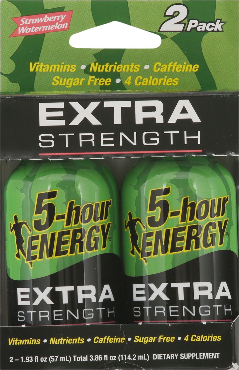 slide 4 of 13, 5-Hour Energy 2 Pack Extra Strength Strawberry Watermelon Energy Shot 2 - 1.93 fl oz Bottles, 2 ct