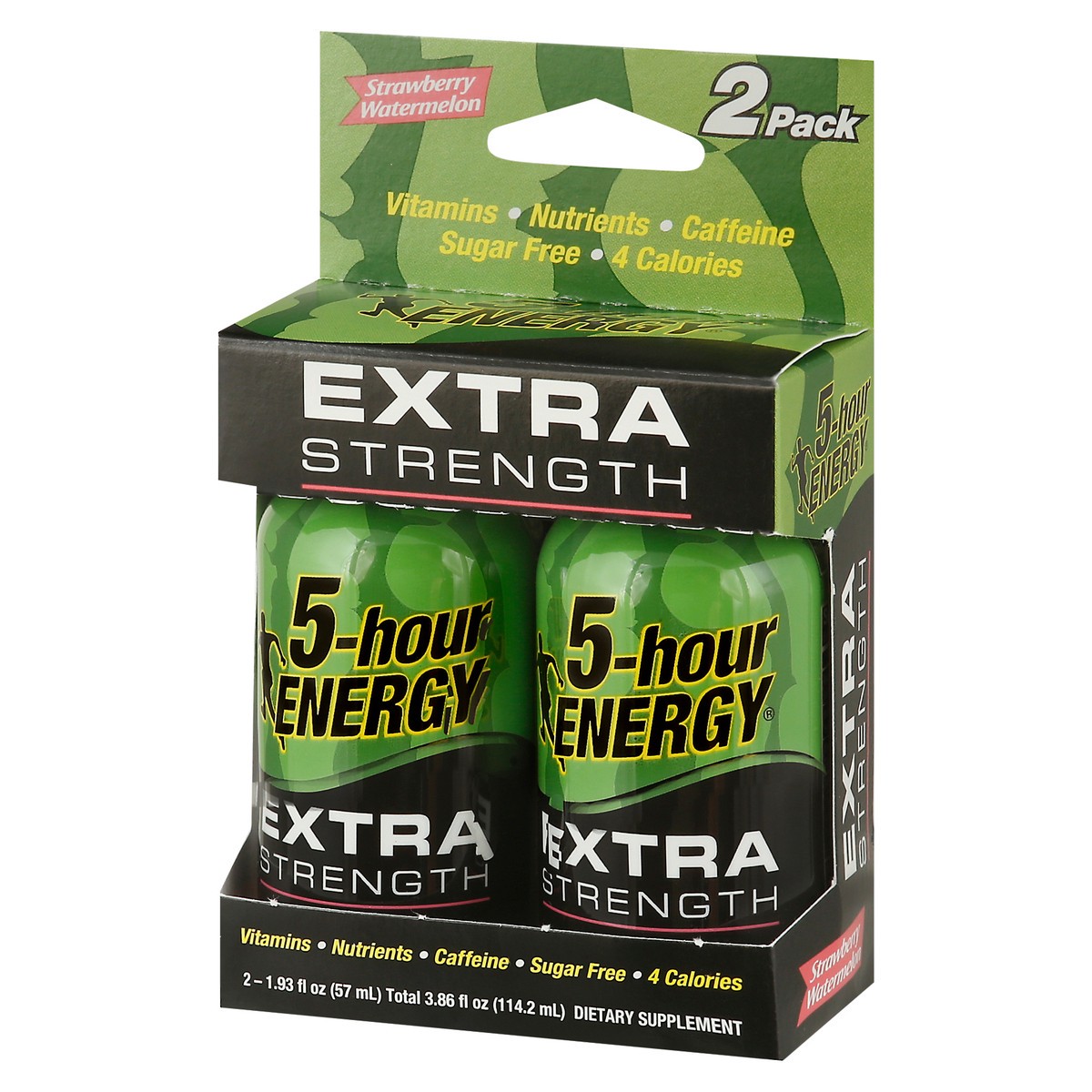 slide 5 of 13, 5-Hour Energy 2 Pack Extra Strength Strawberry Watermelon Energy Shot 2 - 1.93 fl oz Bottles, 2 ct