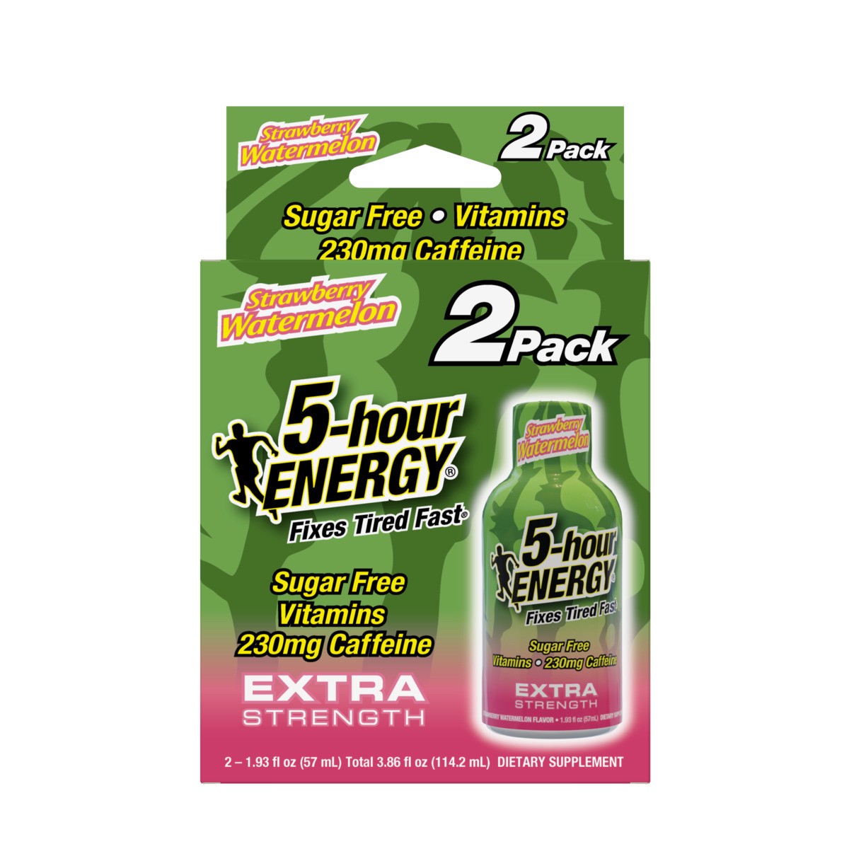 slide 1 of 13, 5-hour ENERGY, Extra Strength, Strawberry Watermelon, 2 Pack, 1.93 oz., 1.93 fl oz