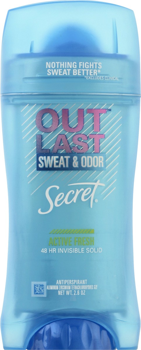 slide 6 of 9, Secret Outlast Active Fresh Invisible Solid Deodorant, 2.6 oz