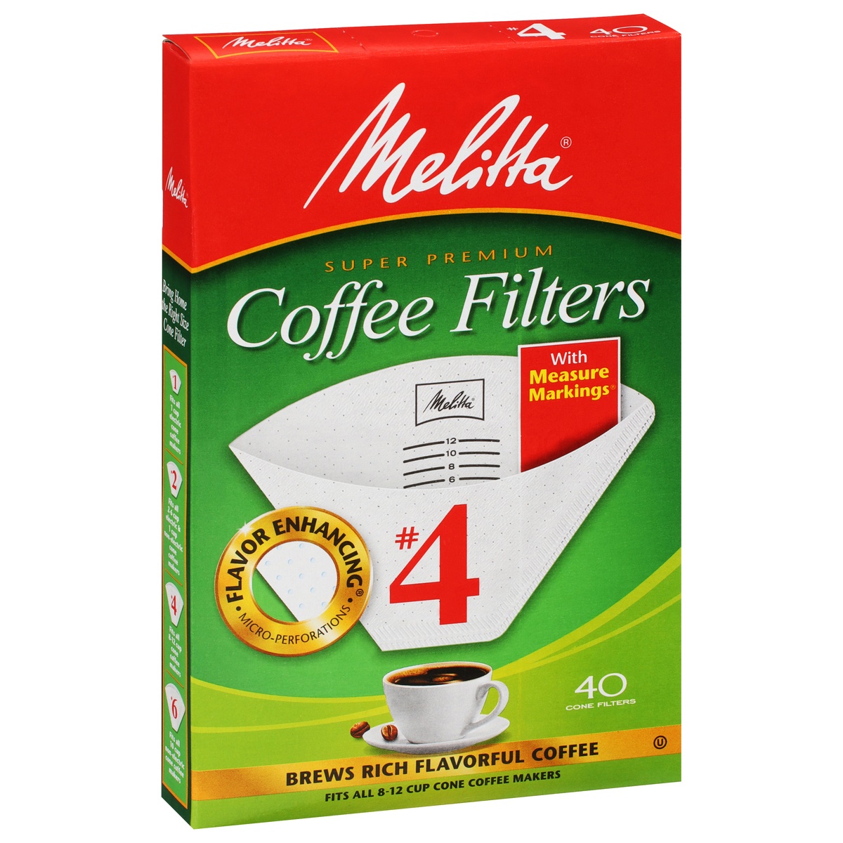 slide 2 of 9, Melitta Coffee Filters Super Premium No. 4, 40 ct
